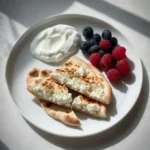 Cottage cheese flatbread with yogurt and berries