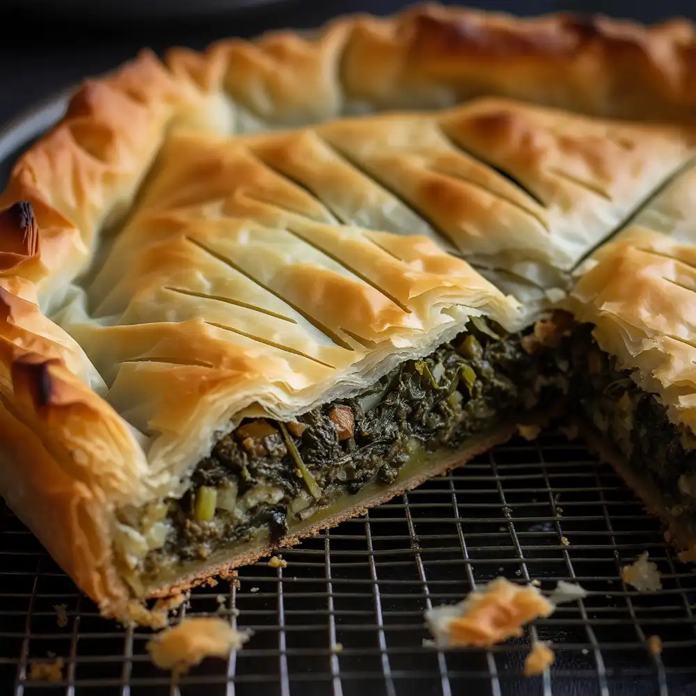 Baked Low-Carb Spanakopita just out of the oven