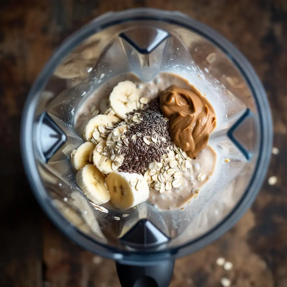 Blending oat smoothie for breastfeeding energy
