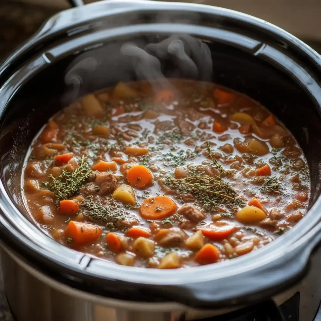 Gluten free Crockpot recipe cooking in progress