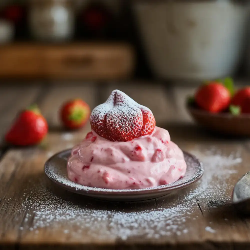 Creamy strawberry yogurt clusters, partially dipped in chocolate and topped with crushed nuts – a simple and refreshing snack.
