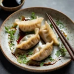 Low-carb dumplings served with dipping sauce