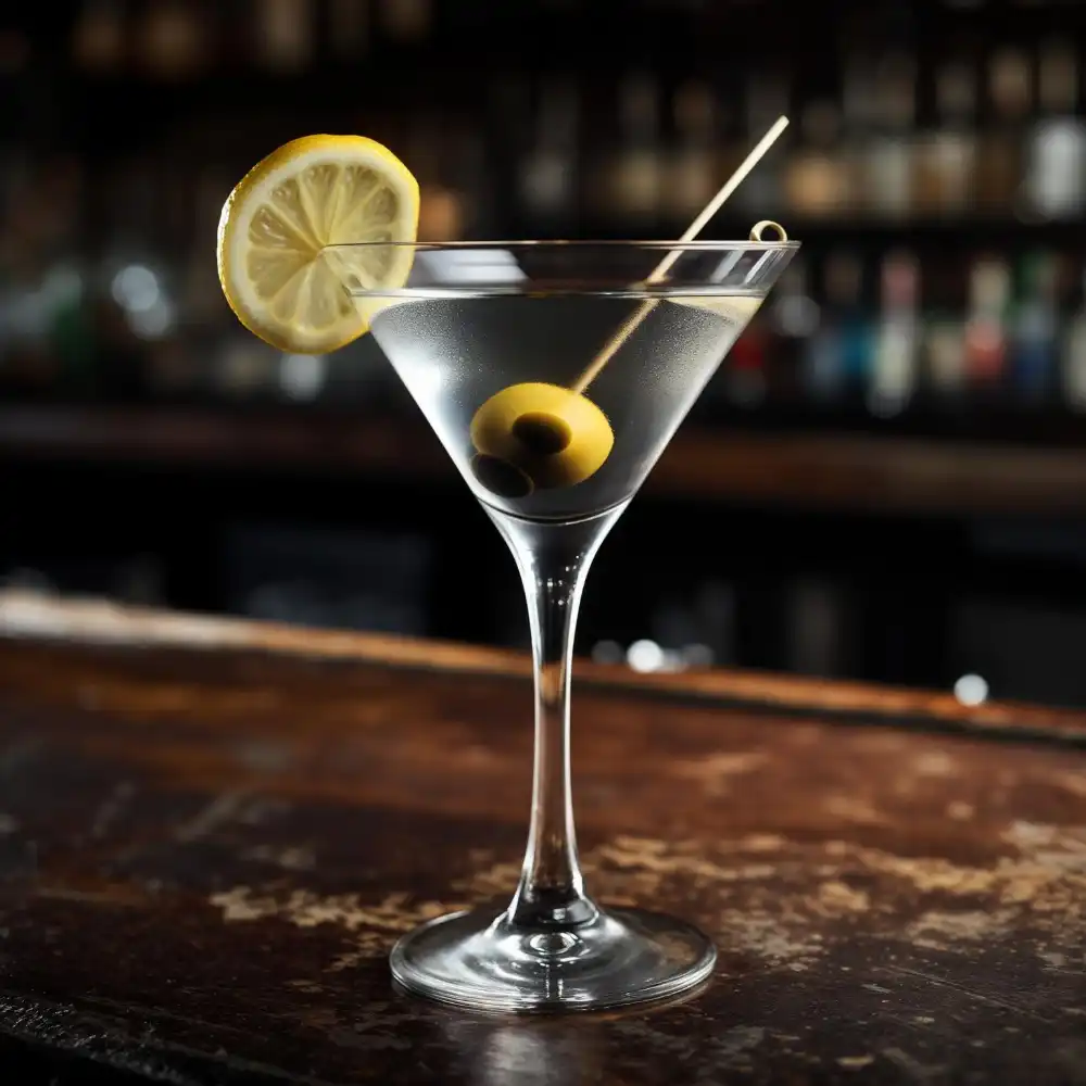 Gin martini recipe served with lemon twist