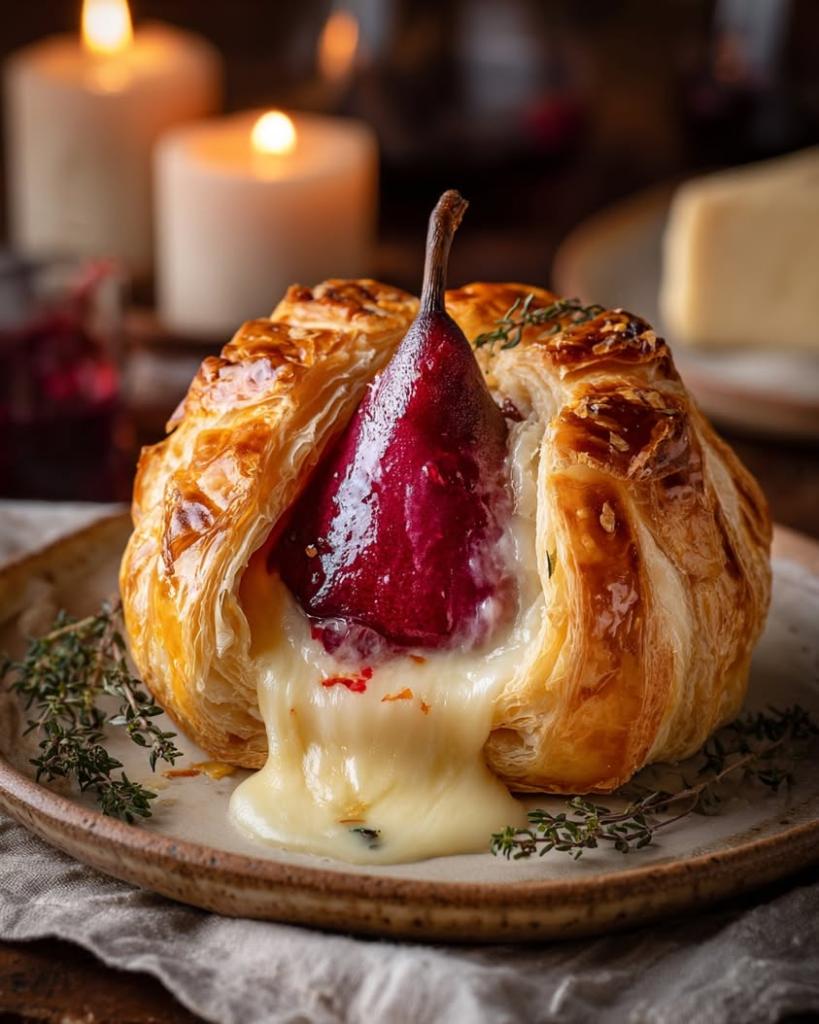 hidden pearl poached pear brie
