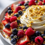 mixed berry platter tart cream