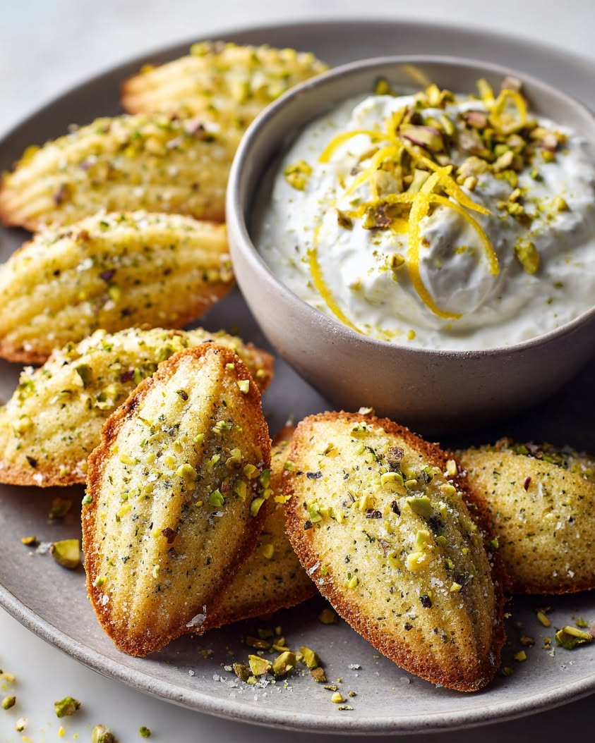 parmesan pistachio shell cakes