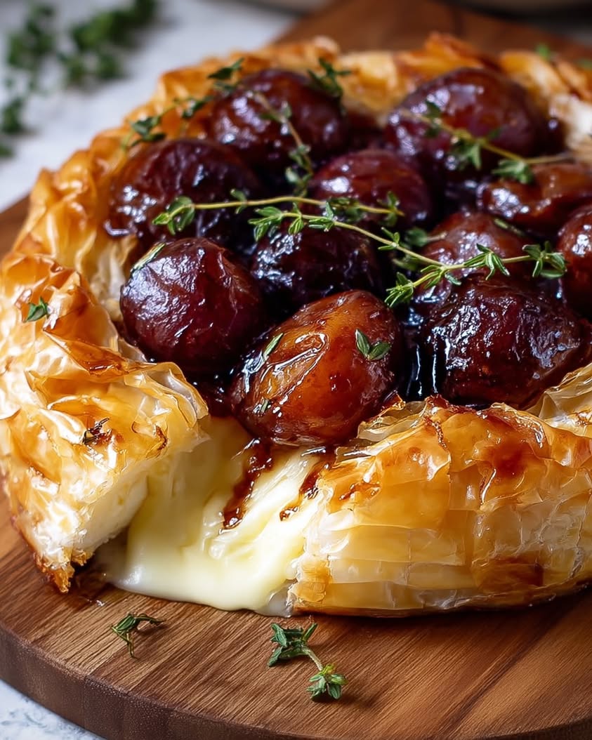 baked brie roasted plums thyme