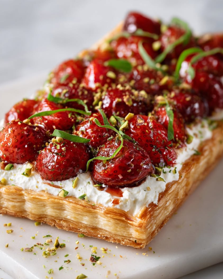 balsamic strawberry feta puff tart