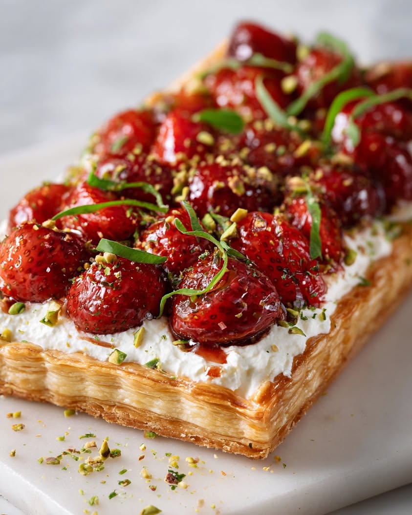 balsamic strawberry feta puff tart