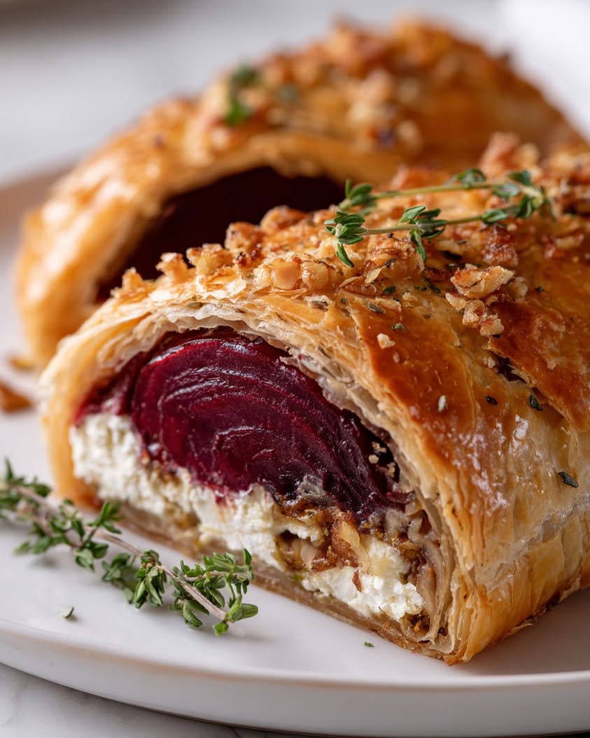 beet wellington goat cheese walnut