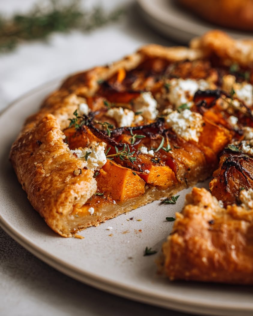 caramelized sweet potato feta galette