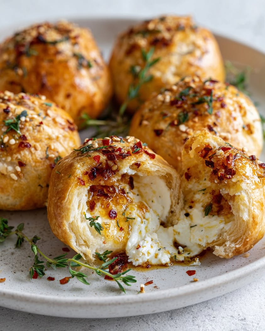 chili honey burrata puff pastry