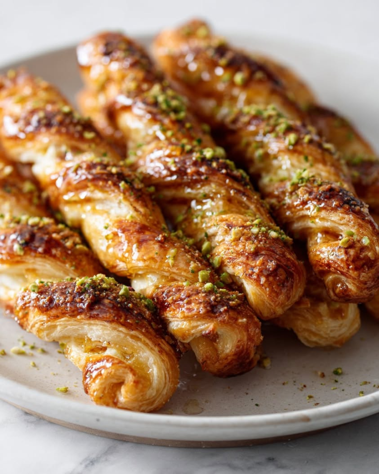 feta hot honey pistachio twists