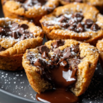 gooey chocolate chip cookie cups