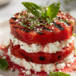 grilled watermelon tower whipped ricotta