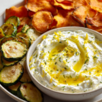 lemon ricotta whip zucchini chips