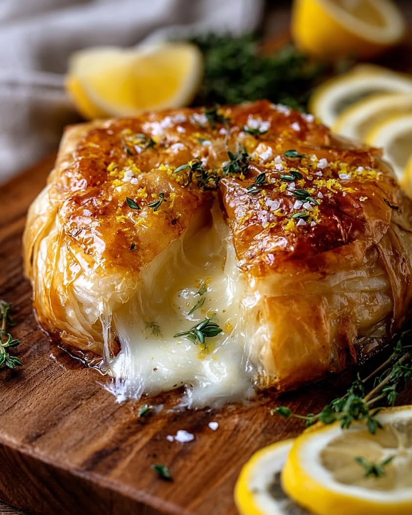 lemon thyme baked brie croute