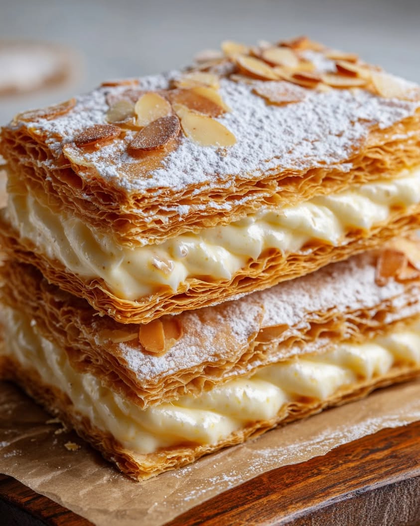 parisian almond mille feuille
