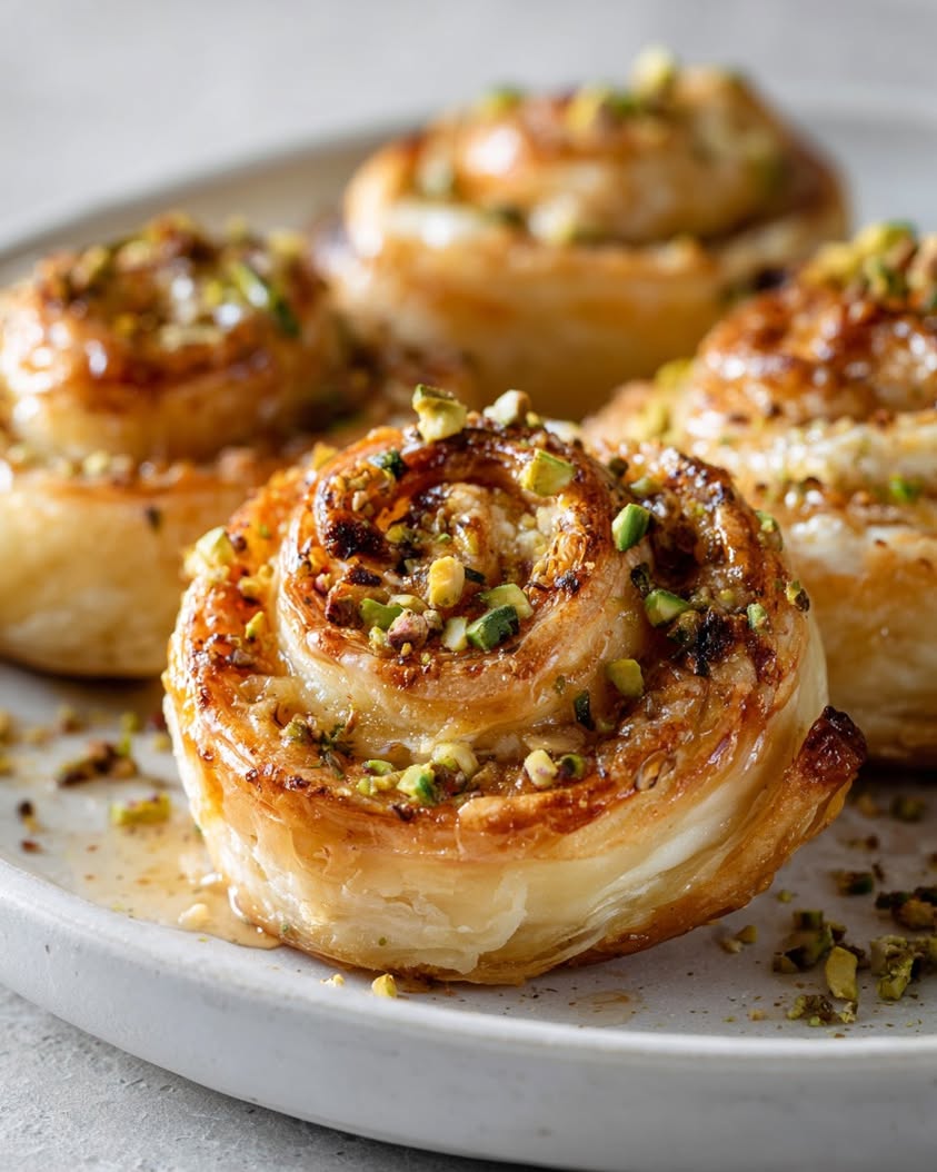 pistachio honey goat cheese pinwheels