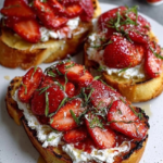 roasted strawberry whipped ricotta toast