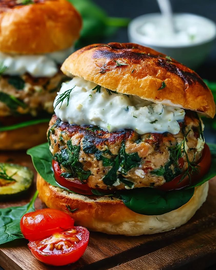 sun dried tomato spinach burgers