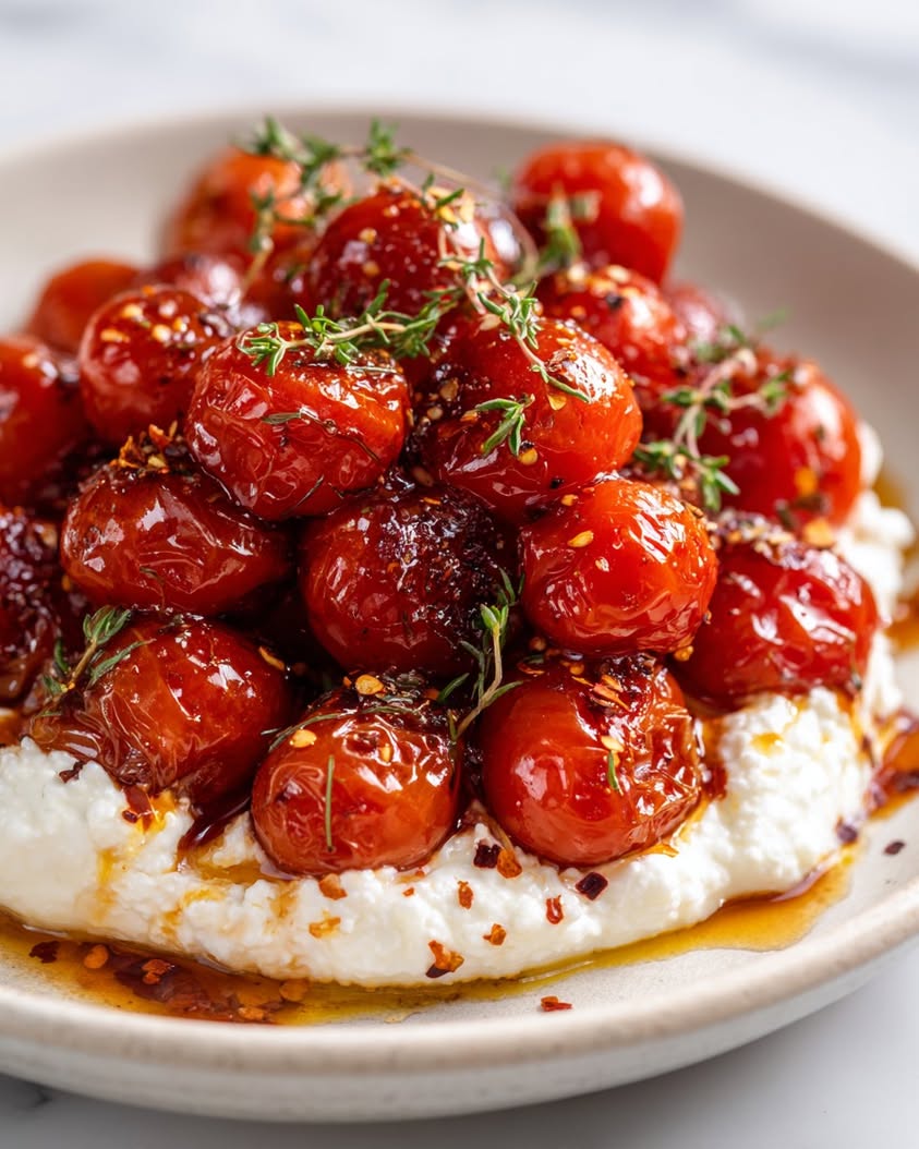 sweet heat cherry tomatoes whipped feta