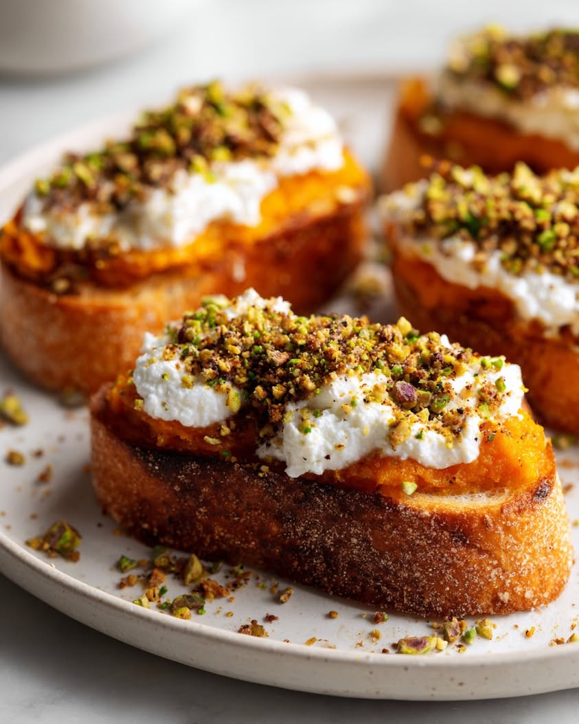 sweet potato goat cheese crostini