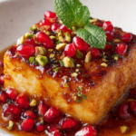 swicy caramelized feta pistachio pomegranate