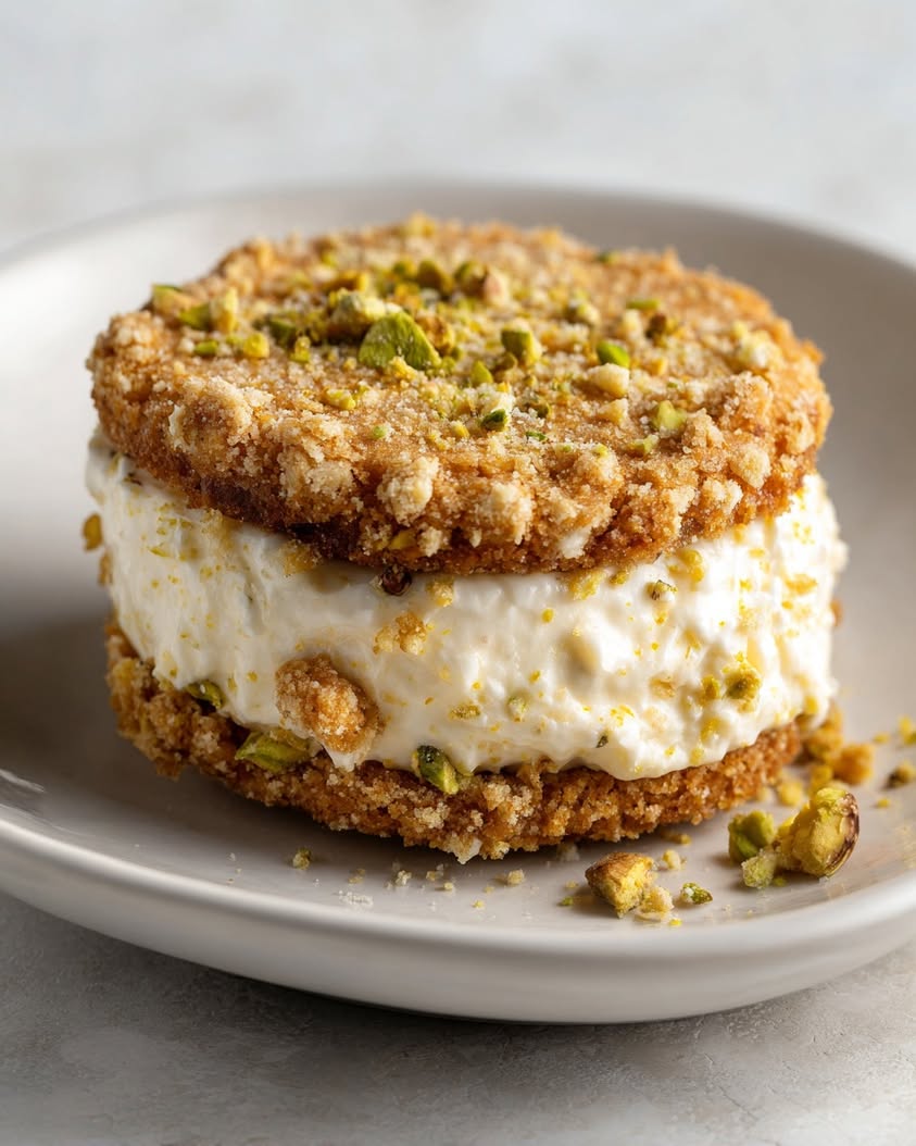 upside down lemon mousse pistachio