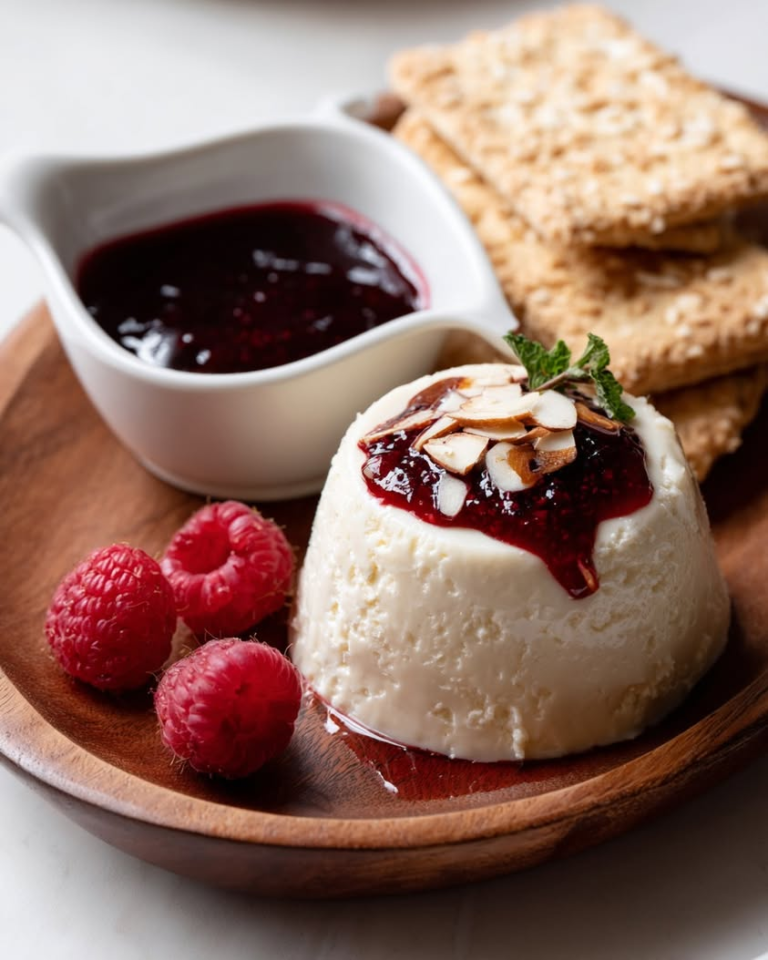 white chocolate cheese raspberry reduction