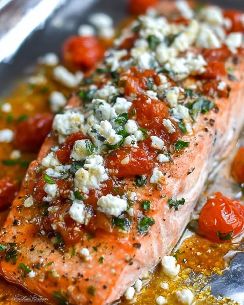 baked salmon tomato herb sauce