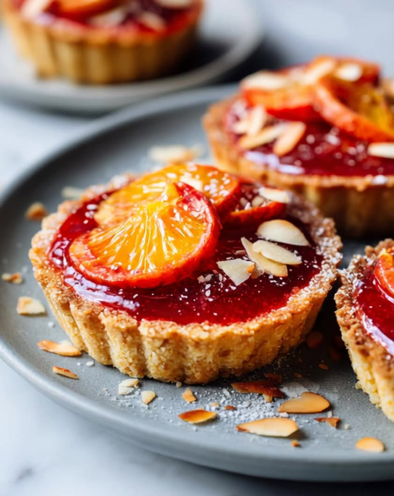 blood orange tartlets almond crust