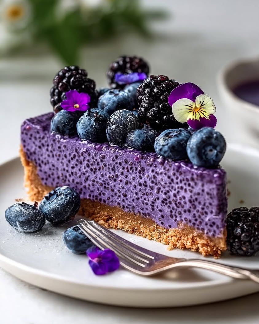 blueberry bloom chia pie