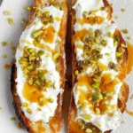 burrata toast pistachios hot honey
