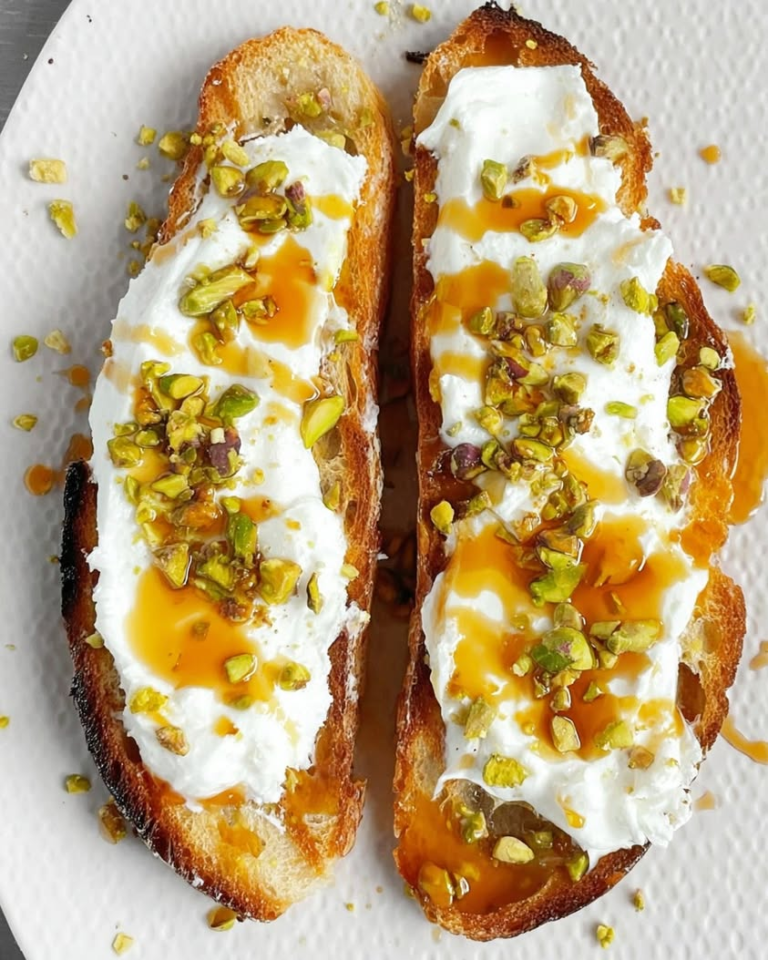 burrata toast pistachios hot honey