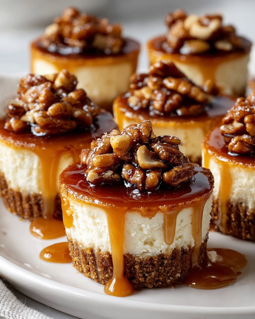 caramel pecan cheesecake minis