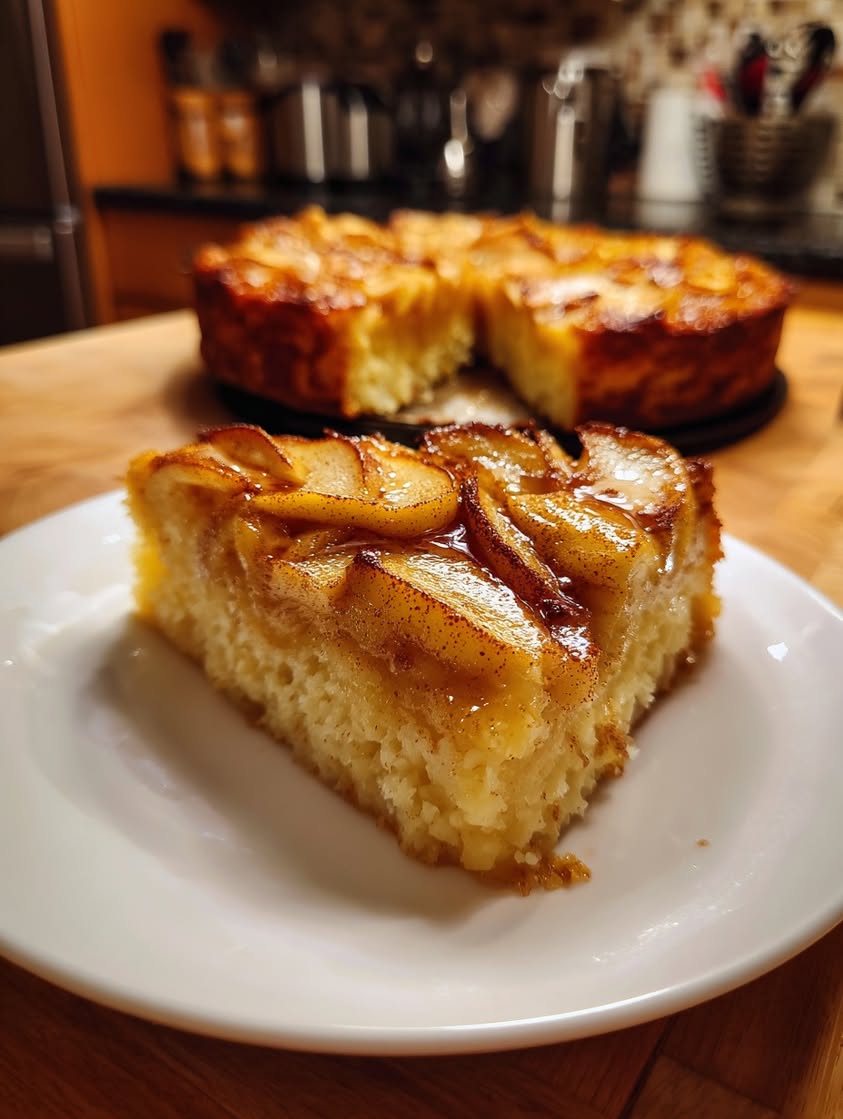 caramelized apple cinnamon cottage cheese cake