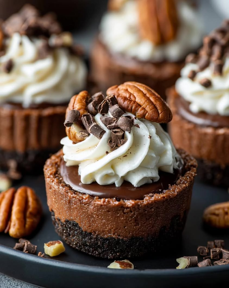 chocolate pecan cheesecake minis