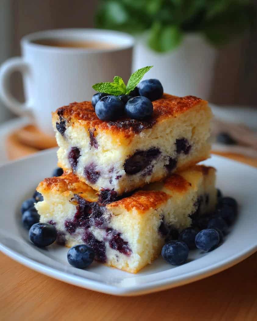 cottage cheese blueberry cake bars 1