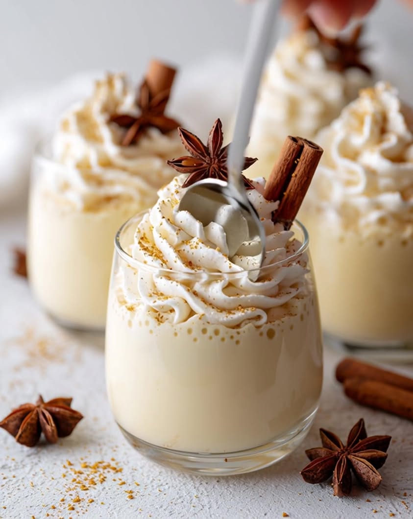 eggnog panna cotta verrines