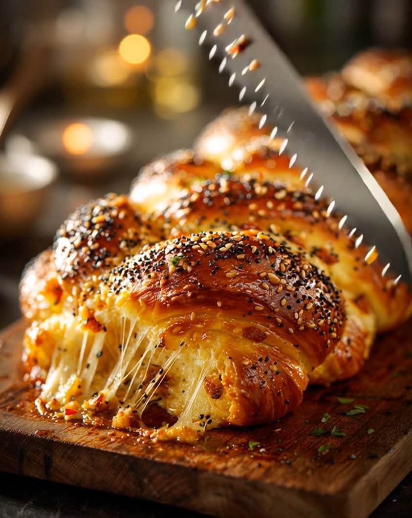 everything bagel cheese braid brunch