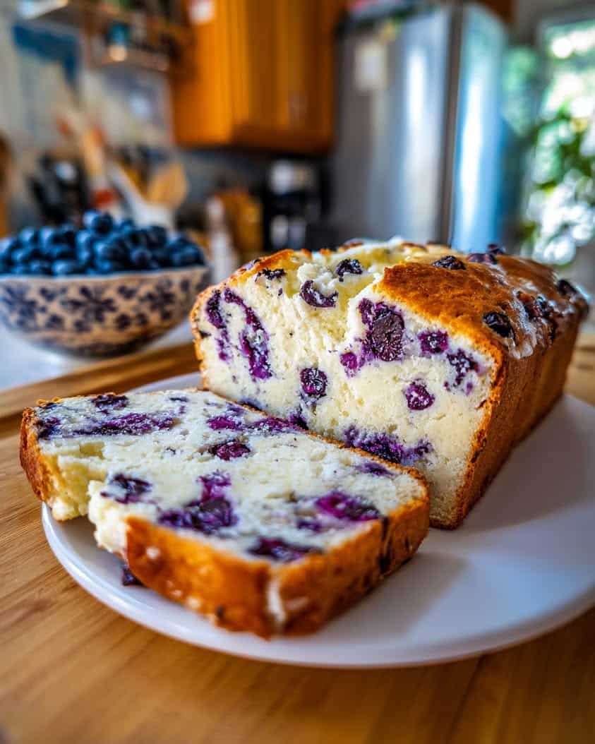 flourless blueberry cottage cheese loaf