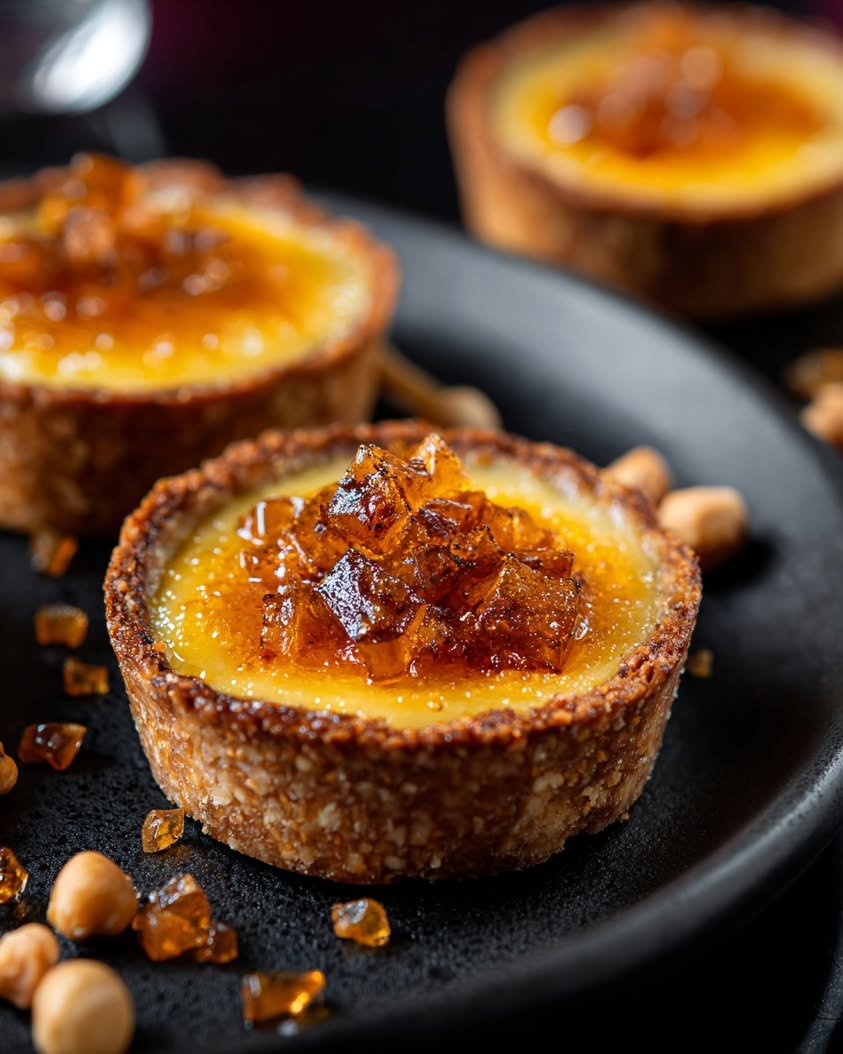 hazelnut creme brulee tartlets