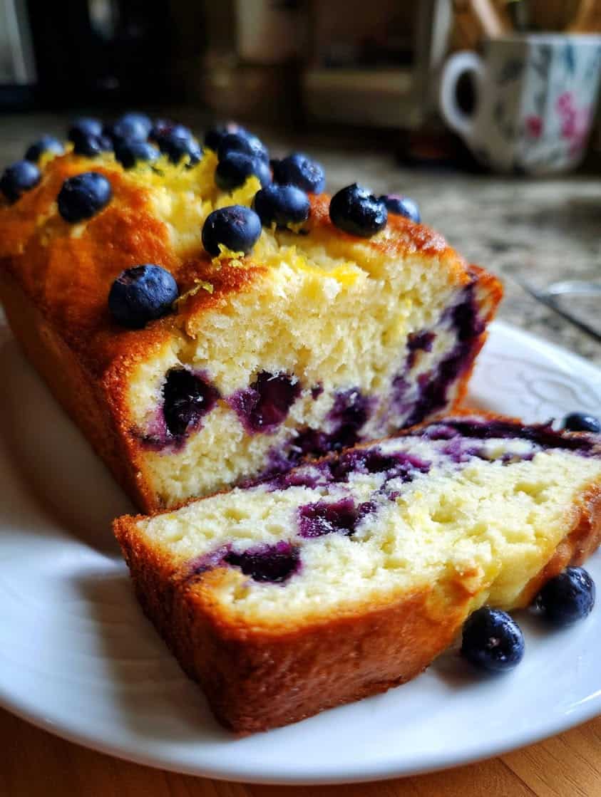 lemon blueberry cottage cheese loaf