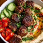 mediterranean hummus bowl meatballs