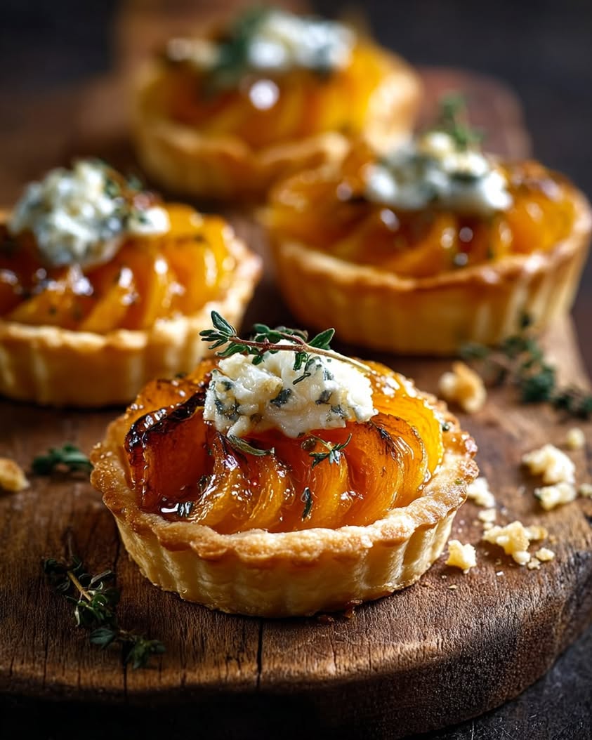 mini pumpkin tartlets goat cheese