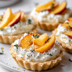 peach whipped feta tartlets
