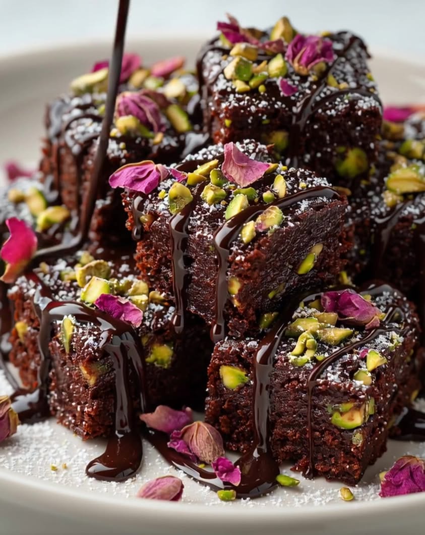 pistachio rose brownie jewels