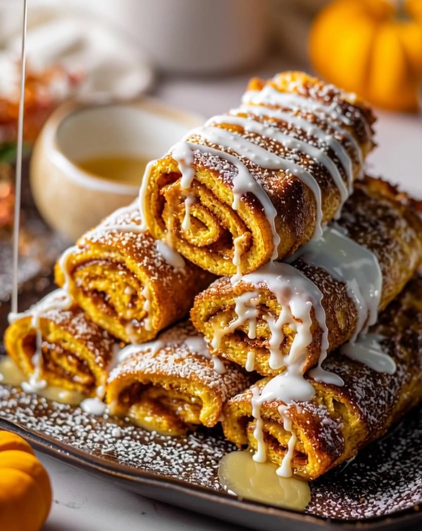 pumpkin pie french toast roll ups