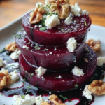 rustic beet goat cheese stacks